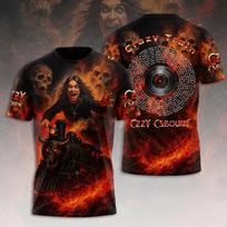 Roko Ozzy Osbourne Grupė 3D Spausdinimo Marškinėliai Vyrams Moterims Apvalus Kaklas Trumpomis Rankovėmis Marškinėliai Laisvalaikio Viršutiniai Drabužiai Harajuku Marškinėliai Unisex Drabužiai 6XL brown