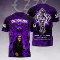 Roko Ozzy Osbourne Grupė 3D Spausdinimo Marškinėliai Vyrams Moterims Apvalus Kaklas Trumpomis Rankovėmis Marškinėliai Laisvalaikio Viršutiniai Drabužiai Harajuku Marškinėliai Unisex Drabužiai M purple