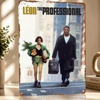 Leonas Professionalas Filmo D Spausdinta Tekstūra Plakatas Personalizuotas Sienų Menas Retro Metaliniai Skardos Ženklai Žaidimų Kambario Dekoravimui Vyras 30x40cm(11.8x15.7inch) white