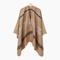 Vyriškas megztas atviras šalis-apsiaustas minkštas vintažinis pončo-apsiaustas laisvas didelis šalis-cardigan pončo šalikėlis-antklodė lengvas šalis-šalikas vyrams one size beige
