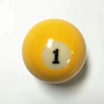 Standard Snooker & Pool Ball Set: Individual Sales of White Cue Ball and Black 8 Ball. yellow