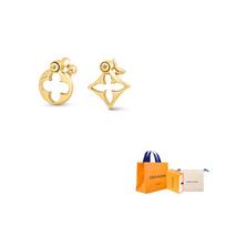 LOUIS VUITTON Lv Flowergram Earrings M00770 F-Original Box And Original Bag auksinė
