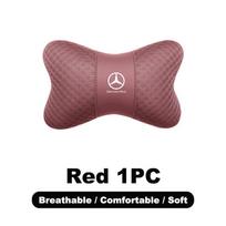 Automobilio interjero sėdynės kaklo pagalvėlė Odinė galvos atrama Kaklo atrama Patogi Mercedes Benz AMG W204 W205 W212 W213 W221 W177 GLC raudona