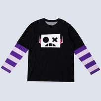 Murder Drones Uzi Long Sleeve T-shirt Men Women Clothing Cartoon Robot Skull Graphic Mesh Tshirts Casual Streetwear Sport Tops S black