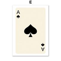 „Black Ace“ pokerio kortos Funky plakatai ir spaudiniai Y2k retro madingi estetiniai sienų menai, drobės, tapyba Svetainės namų dekoravimas 60x90cm No Framed