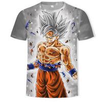 Nauji Madingi Anime Dragon Ball Serijos Marškinėliai Vyriški 3D Skaitmeniniu Būdu Atspausdinti Marškinėliai 6XL gray