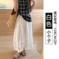 Lace plaid bloomers women's summer thin new lazy style high waist loose and thin nine-point casual pants XL [Suitable for 125-72.5 kg] black