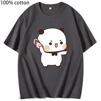 Kawaii Bubu Is Throwing Flip-flops At Dudu Since He Teases Bubu T-Shirts Funny Bear Tees Summer Clothes Women Men Top 3XL black
