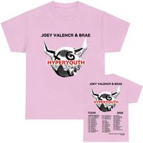 Hyperyouth JVB Tour 2026 Marškinėliai Roko Grupės JOEY VALENCE & BRAE Dizainas Spausdinti Marškinėliai Medvilniniai Su apvalia apykakle Madingi Marškinėliai Unisex Marškinėlis M gray