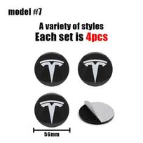Automobilio lipdukas Tesla automobilis 56 mm Emblema Ratlankio dangtelio lipdukai Tesla Model S Model3 2024 Model Y X Padangos centro dangtelio ženklelis 4PCS For Tesla
