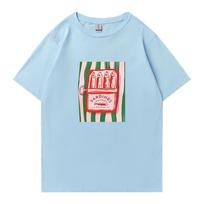 2026 Aukštos kokybės sardinių skardinės grafika 100% medvilnė Moteriški Unisex Oversized marškinėliai Vasariniai Hip Hop trumpomis rankovėmis marškinėliai Unisex viršutiniai drabužiai S white