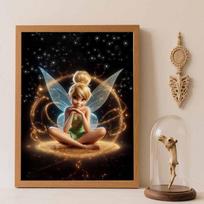 Disney diamond painting full diamond 5D Tinker Bell fairy art home decor creative handicrafts Round 50x70cm brown