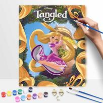 Disney Tangled Oil Painting Kit Home Bedroom Wall Decor Handmade Gift for Girls & Boys 30x40cm gray