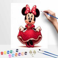Disney Minnie Mouse oil painting art painting kit handmade diy gift home decoration wall decor craft supplies art leisure hobby kit 50x70cm red