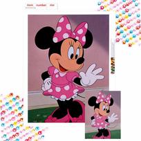 Disney Minnie Mouse diamond painting handmade diy5D mosaic art kit home decoration gift Round 30x40cm black