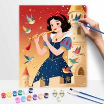 Disney Snow White Digital Oil Painting Art Kit Handmade DIY Home Decor Gift 50x70cm beige