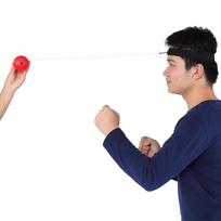 Boxing Equipment Fight Punch Reflex Ball With Head Band for Traning Boxing Stress Relief Red beige