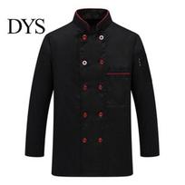 Chef Shirt Top Contrast Color Catering Cooking Clothes Long Sleeves Uniform for Work M juoda