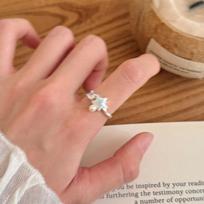 Blue Starfish Pearl Open Ring: Sea Salt Milk Design Women's Seaside Style brown