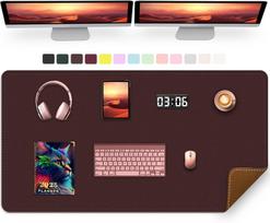 Desk Mat 120x60cm PU Leather Mouse Pad Waterproof Off Mat Brown ruda