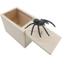 Spider Prank Scare Box, Rubber Spider Prank Box, Handcrafted Wooden Surprise Prank Box, Wooden Surprise Prank Box with Fake Spiders