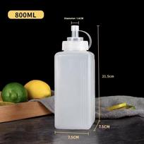 600/800/1000 ml spaudžiamos padažų buteliukai, pagardų dozatorius, didelė anga, apsaugoti nuo dulkių, virtuvės prieskonių, salotų padažo, alyvuolių aliejaus buteliukas 800ml white
