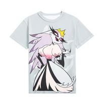 Fizzarolli STELLA Tees Helluva Boss Cosplay Costum T-shirt Anime Print Short Sleeve Tshirt Loose Casual Streetwear Summer Tops M white