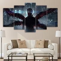 5 vnt. Plakatas Japonija Anime Tokyo Ghoul Wall Art Canvas HD Print Living Room Namų dekoras Namų apdaila Tapyba Moduliniai paveikslėliai 20x35cm*2  20x45cm*2  20x55cm*1 gray