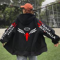 Vyriški ir moteriški madingi anime megztiniai striukės paltai Cosplay Gambar Valhalla užtrauktukas Anime gobtuvas mados laisvalaikio palaidi viršutiniai užtrauktuku XL gray