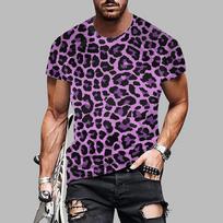 Nauja vasarinė vyriška madinga marškinėliai Asmenybė Leopardinis raštas Spausdinti vyriški marškinėliai Viršus 6XL pink