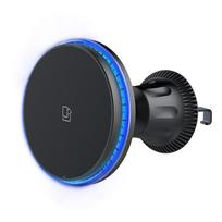 Magnetic Wireless Car Charger & Phone Holder for Apple 15 gray