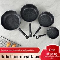Maifan akmens nelimpantis mini wok keptuvė troškinti, kepti kepsnius, daržoves, blynus ir koldūnus; Suderinamas su indukcine kaitlente. 12cm juoda
