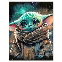 5D Diamond Painting Disney Yoda baby Full Diamond Embroidery Cartoon DIY Rhinestone Pictures Cross Stitch Kits Crafts Home Decor Round 40x50cm