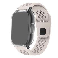 Dėklas+Silikoninis dirželis Xiaomi Redmi Watch 5 active/5 Lite Visas dangtelis Ekrano apsauga TPU minkštas korpusas ir kvėpuojantis sportinis dirželis For Redmi 5 Lite white