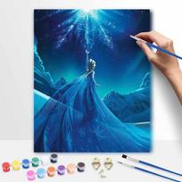 Disney Elsa Ice Queen Painting Kit Canvas DIY Home Decor Gift for Frozen Fans 20x30cm blue