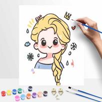 Disney Elsa Canvas Painting Kit Home Decor Craft Perfect Gift IdeaFrozen Art 40x50cm beige