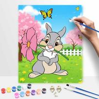 Disney Thumper Rabbit Flower Butterfly Oil Paint Hand Painting Art Kit. Home Decor Gift 20x30cm blue