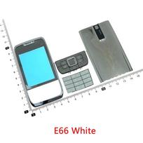 Pilnas priekinis dangtelis su klaviatūra Nokia E66 N73 baterijos galinis dangtelis Aukštos kokybės korpusas Klaviatūra E66 White