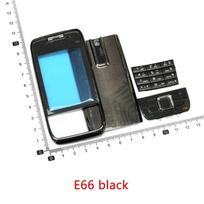 Pilnas priekinis dangtelis su klaviatūra Nokia E66 N73 baterijos galinis dangtelis Aukštos kokybės korpusas Klaviatūra E66 Black gray