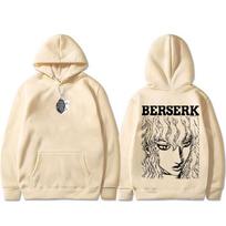 Anime Berserk Griffith Hoodie Retro Manga Skull Knight Gatsu Zodd Guts Sweatshirt Men Fashion Oversized Hoodies M white
