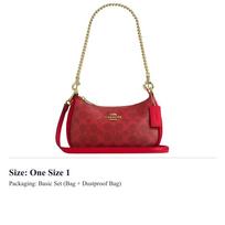 COACH Teri Signature Coated Canvas Shoulder Bag Mini Women's Bright Red CW323-IMUP7 One Size 1 brown