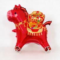 Adorable Standing Horse 3D Foil Balloon With Wheels For Kids'  Birthday Party, Cartoon Animal Themed Poprop Ornament red