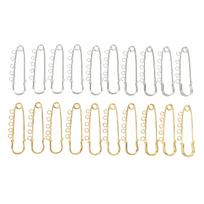 20PCS Brooch Safety Pins Metal Heavy Duty Safety Pins with 5 Holes for Jewelry Making Clothes white