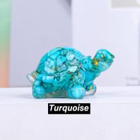 Krištolinio akmens vėžlio statulėlė Reiki vėžlio figūrėlė amuletas Fengšui skulptūra namų biuro dekoravimui blue