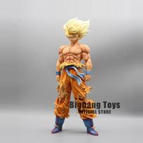 28cm Dragon Ball Z figūrėlė Goku Anime figūrėlės Pirmasis Super Saiyan Gk Kraujo danga Gokou PVC modelis Žaislai Lėlė Kolekcionuojamos Dovanos With Box white