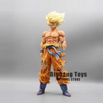 28cm Dragon Ball Z figūrėlė Goku Anime figūrėlės Pirmasis Super Saiyan Gk Kraujo danga Gokou PVC modelis Žaislai Lėlė Kolekcionuojamos Dovanos With Box white