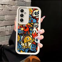 Phone Cover Case for Samsung Galaxy A16 A56 A51 A73 A23 A12 A13 A71 A72 A26 A32 A15 A35 A36 A53 A54 A34 Red Graffiti Pattern Galaxy A34 5G white