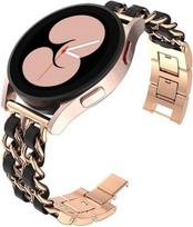 20mm 22mm dirželis Samsung Galaxy Watch 4/classic/5/6/7/FE/active 2 Odos+Metalo grandinėlės apyrankė correa watch 5 Pro 45mm Dirželis 20mm watch band beige