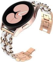 20mm 22mm dirželis Samsung Galaxy Watch 4/classic/5/6/7/FE/active 2 Odos+Metalo grandinėlės apyrankė correa watch 5 Pro 45mm Dirželis Galaxy watch 3 45mm beige