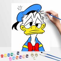 Disney Oil Painting Art Painting Set Donald Duck Home Wall Decor Handmade Gift 30x40cm black